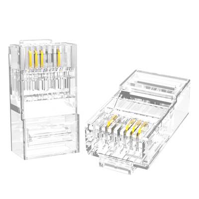 B-LIAK镀金8P4C水晶头网络监控用水晶头超五类四芯双绞网线接头