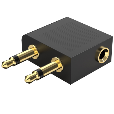 B-LIAK飞机航空耳机母座转换插3.5mm飞机用音频转换插头镀金插头