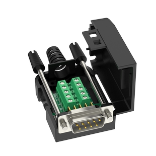 串口头DB9免焊接头 插头9针转接线端子RS232/COM口免焊 公母接口