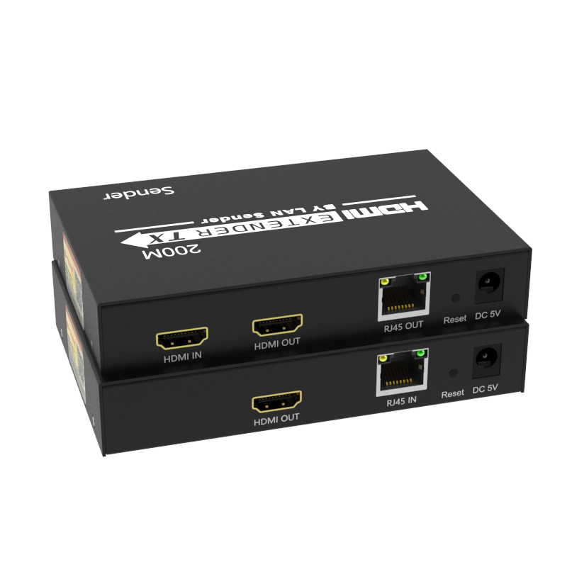 hdmi延长器网络口60/120/200米网线级联单rj45高清视频传输穿墙转换hdmi信号增强传输延伸中继放大器一对