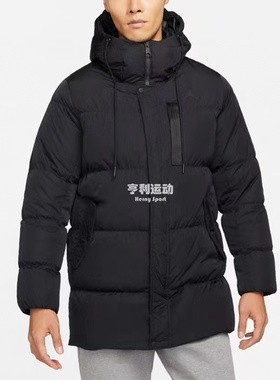 AIR JORDAN 男女中长款冬经典连帽休闲保暖夹克羽绒服 DZ4554-010