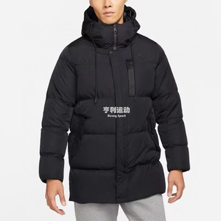 AIR JORDAN 男女中长款冬经典连帽休闲保暖夹克羽绒服 DZ4554-010