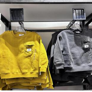 Gap男女童秋冬新款重磅抓绒拼接logo口袋卫衣儿童保暖上衣593911