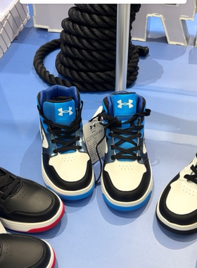 国内代购安德玛儿童舒适透气运动鞋轻便板鞋男女童中大童33-40码