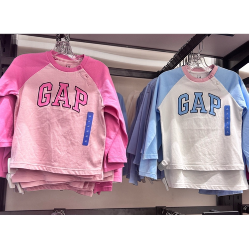 国内代购Gap女童小童春季新款纯棉logo长袖上衣儿童装869773