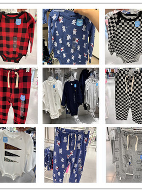 现货Gap婴儿长袖连体衣新款童装包屁衣771585/771583裤子429310