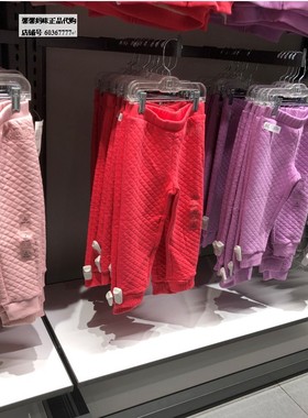 现货Gap女童加绒运动裤614523童装春秋外穿裤子加绒宝宝长裤儿童