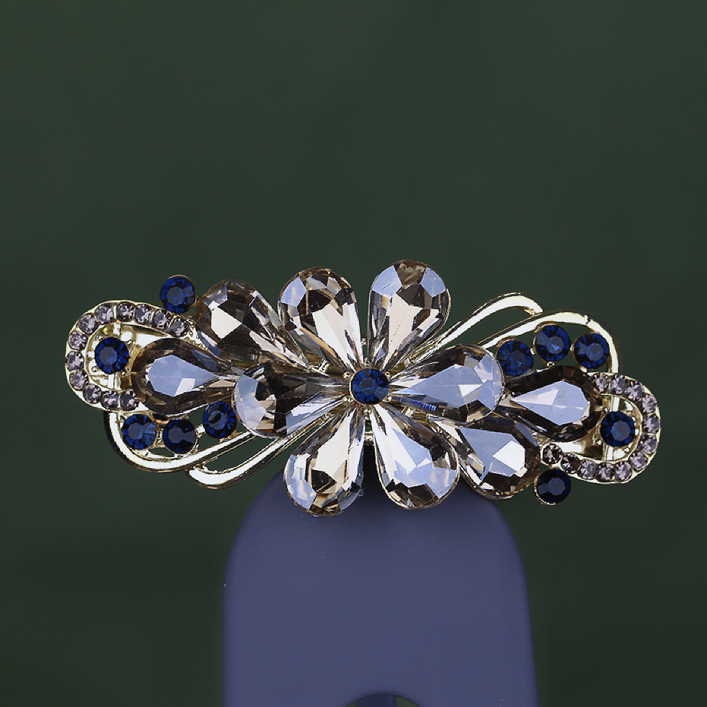 日韩顶夹小号弹簧夹水晶水钻金属发卡盘发夹子边夹发饰刘海头饰品