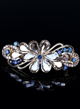 日韩顶夹小号弹簧夹水晶水钻金属发卡盘发夹子边夹发饰刘海头饰品