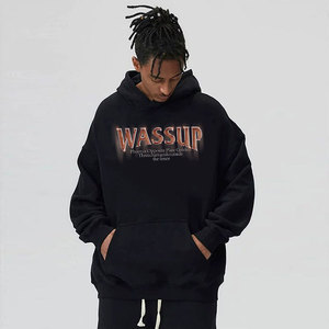 WASSUP HEODS2024新款数码直喷秋冬卫衣男女潮牌美式重磅加绒连帽