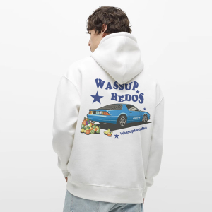 WASSUP HEODS秋冬季连帽卫衣男女情侣纯棉宽松重磅加绒外套美式潮