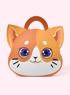 可爱手提萌宠猫咪猪猪糖果包装盒创意六一儿童节礼物纸盒纸袋现货