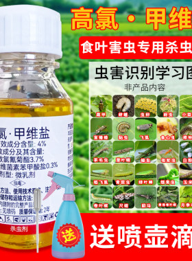青虫杀虫剂高氯甲维盐果树月季花卉植物食叶毛虫洋辣子菜园送喷壶