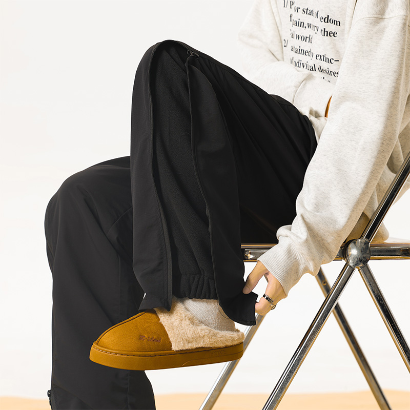 东北零下40度假两件裤子男加厚防寒滑雪冲锋裤直筒摇粒绒保暖棉裤