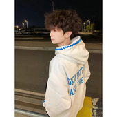 重磅潮牌外套小众设计感情侣连帽衫 126kid贝壳刺绣卫衣男春季 美式