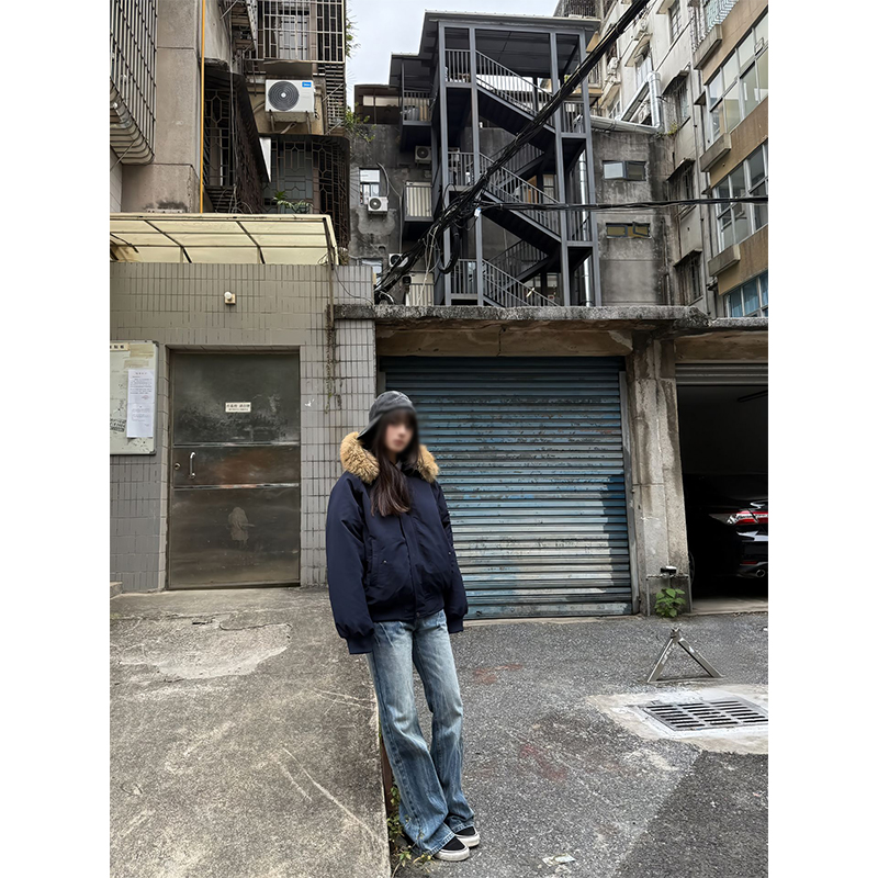 Cra水洗闪电纹牛仔裤男女