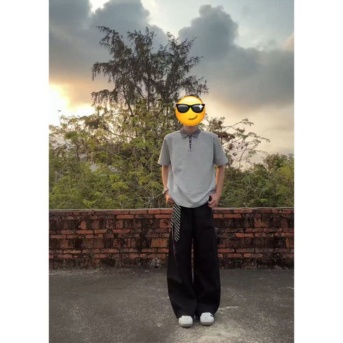 blog假两件珍珠扣Polo衫短袖男夏季格子拼接翻领t恤设计感plol衫