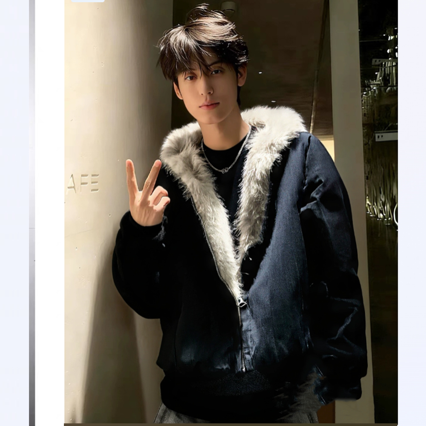 美式座山雕二棉外套男加厚大毛领棉服痞帅高级感短款连帽防寒棉衣