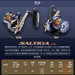DAIWA达亿瓦SALTIGA 15H15HL塞尔迪迦船钓慢摇铁板鼓轮