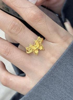 女合金古法花丝戒指开口