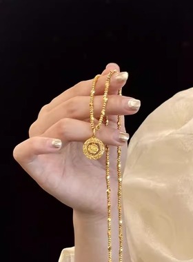 小红书同款织梦网玫瑰项链女超仙富家千金锁骨链轻奢精致设计颈链