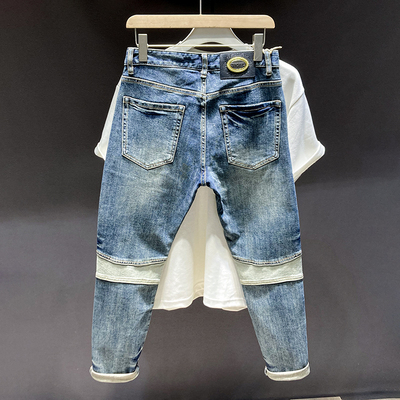 修身小脚牛仔裤男春秋