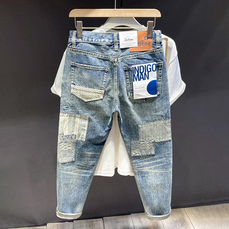 秋冬弹力合体直筒牛仔长裤男