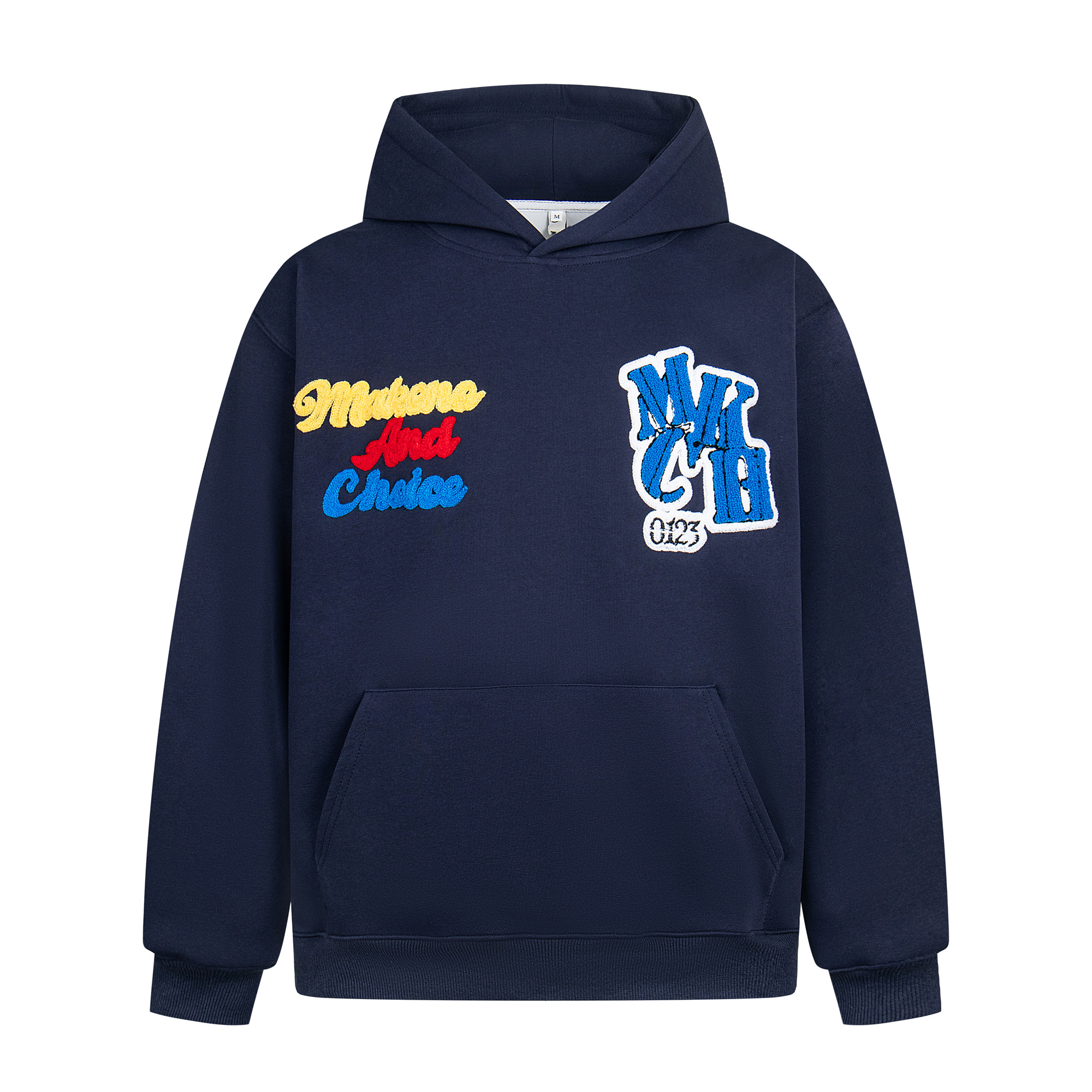 美式毛巾绣连帽卫衣男女秋冬