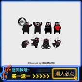 熊本熊部长表情包 可爱卡通动漫周边防水纹身贴持久潮流美甲贴纸