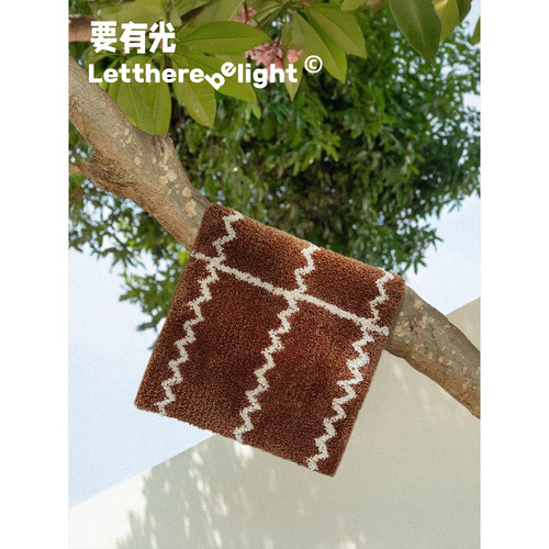 ins风波浪纹植绒地垫 北欧简约卧室床边毯 卫生间吸水防滑脚垫