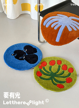 要有光“鸟岛”系列原创插画手工剪花挂毯地毯桌垫坐垫客厅装饰毯