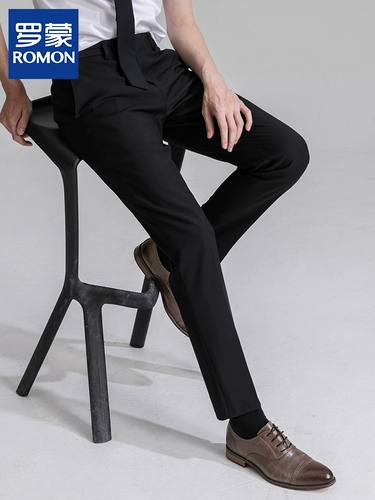 Штаны, черный осенний пиджак классического кроя, зимний костюм, свободный прямой крой