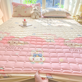 全棉夹棉粉色女童1米35床笠135x200 135x190cm 150x200 150x190