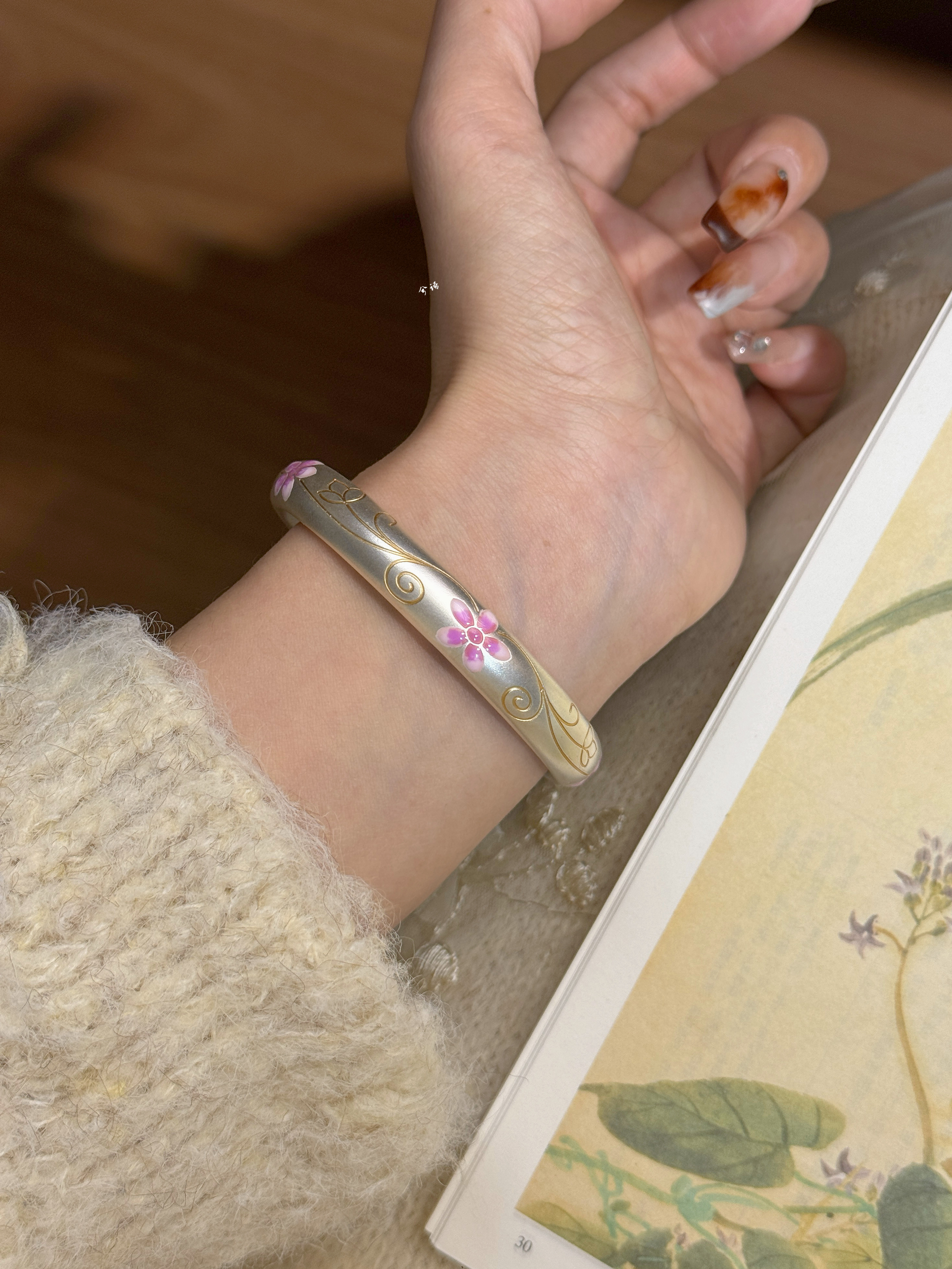 兮语「嫣然」足银999.9手镯女纯银桃花手镯半空心新中式国风礼物,饰品/流行首饰/时尚饰品新,银饰手镯,淘宝优惠券,粉丝福利购,淘宝优惠卷