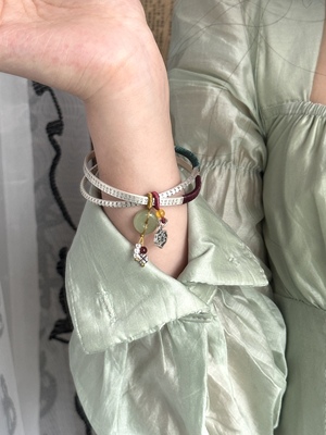 实心心经足银999和田玉民族风女