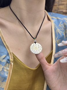 兮语「初录」足银999新中式 珐琅描金百福如意项链国潮风百搭约16g