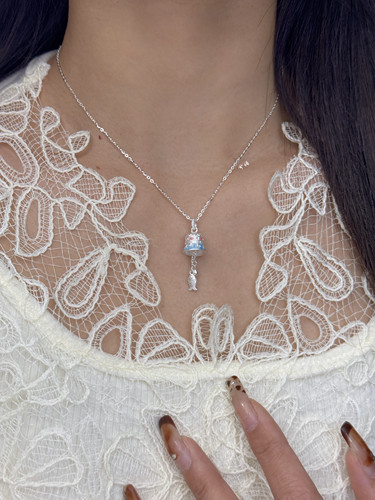 兮语「钟鱼」足银999项链女纯银忠于锁骨链新中式国风情人节礼物