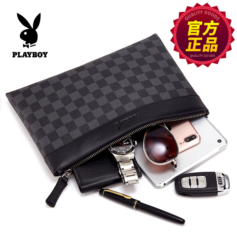 花花公子男士手包男包商务休闲手抓包手拿包大容量钱包时尚信封包