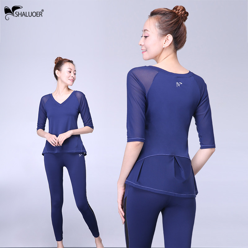 显瘦中袖瑜伽运动套装户外跑步训练健身休闲服2023秋冬新款瑜伽服