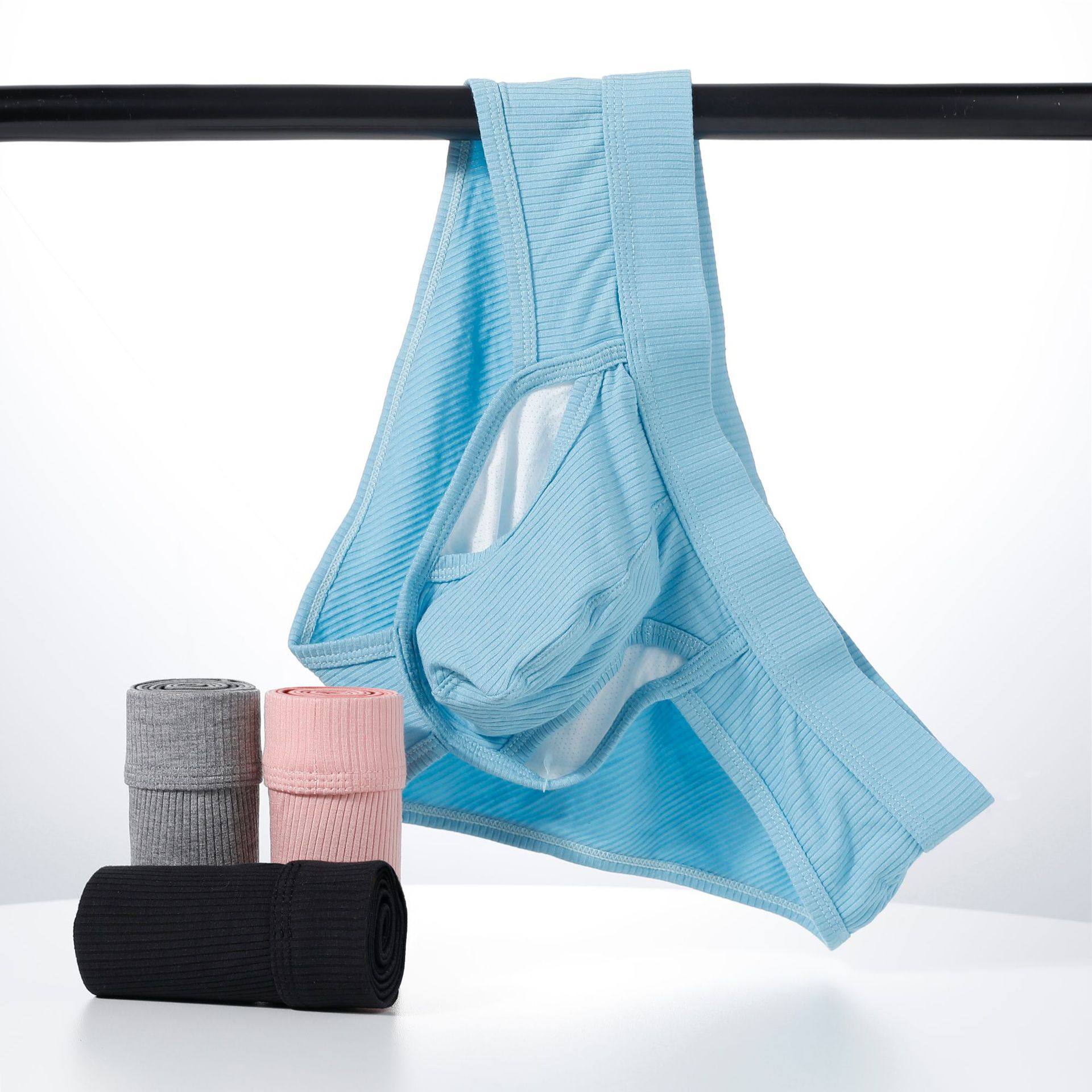 男内裤莫代尔螺纹男士三角内裤性感U凸大囊袋分离式三角内裤,女士内衣/男士内衣/家居服,男三角内裤,淘宝优惠券,粉丝福利购,淘宝优惠卷