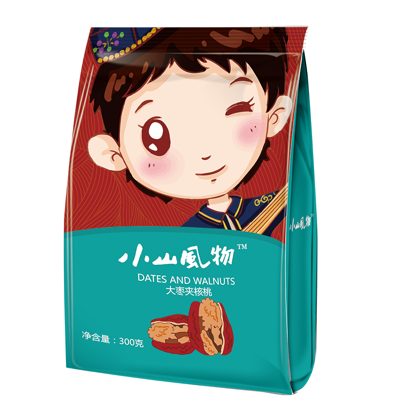 闽龙达枣夹核桃仁300g 枣包核桃夹心新疆特产零食