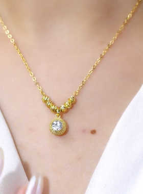 简约大方抖音跨境金色锁骨链钛钢