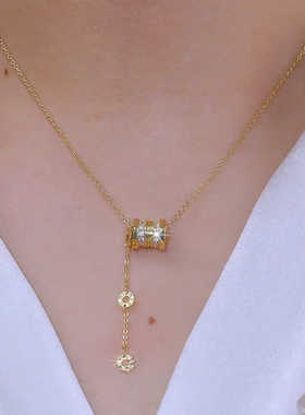 镶钻小蛮腰流苏项链不掉色锁骨链