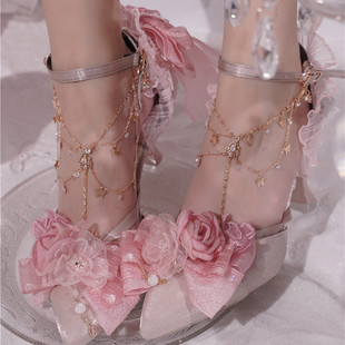 深海医院合作搭配蝴蝶鞋 深海屿你 链 lolita配饰一只冲天兔 鞋