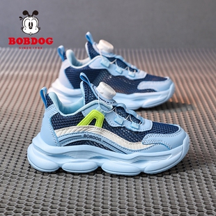 巴布豆男童运动鞋2026新款夏季薄款单网透气中大童跑步鞋男孩鞋子
