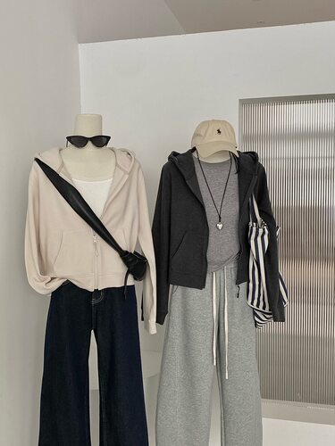 DAMAO STUDIO基础纯色连帽拉链卫衣外套女短款宽松显瘦上衣开衫