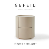 意式 极简实木床头柜奶油风设计师卧室家用储物大容量小户型烤漆