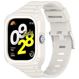 适用红米手表4一体胶智能手表带Redmi watch4连体TPU休闲替换腕带