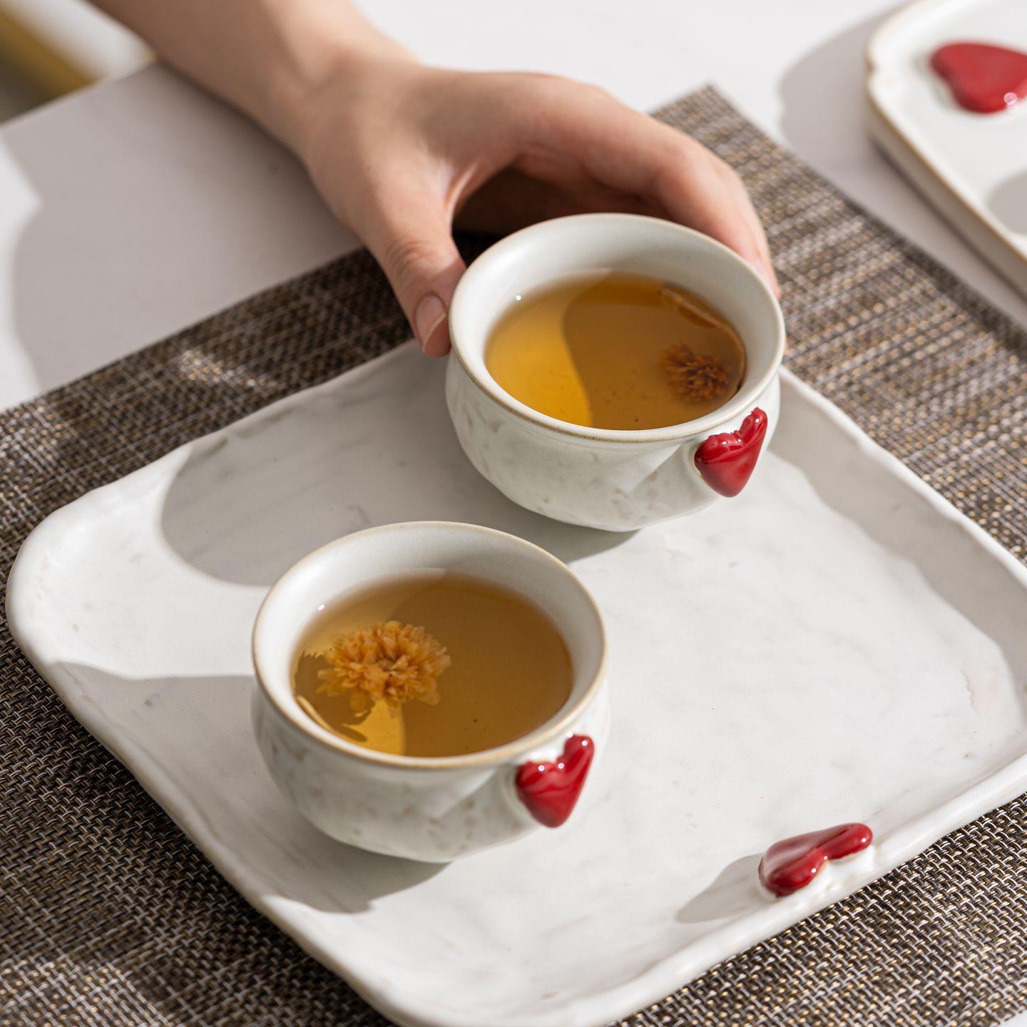 粉引奶油白陶瓷主人杯品