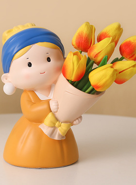 珍珠女孩玄关收纳摆件乔迁礼物